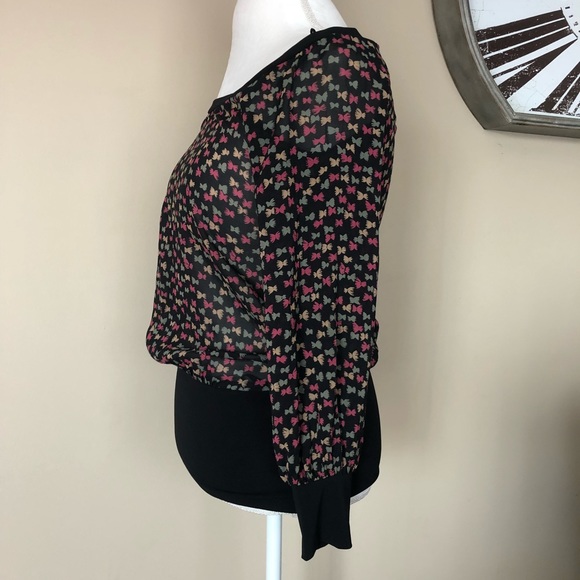 Trina Turk Sheer Black Patterned Silk Top - Picture 4 of 6